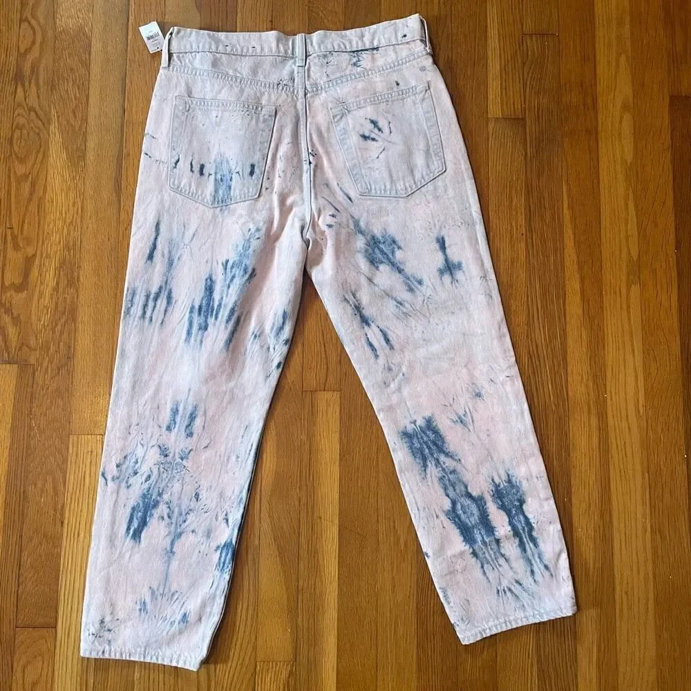 GAP | cheeky straight high rise light pink tie-dye jeans 12/31 NWT